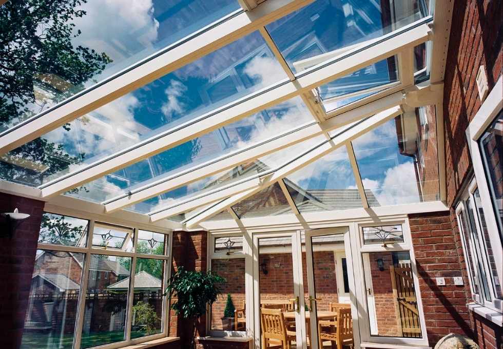 Modern UPVC lean-to conservatory in Swansea garden setting