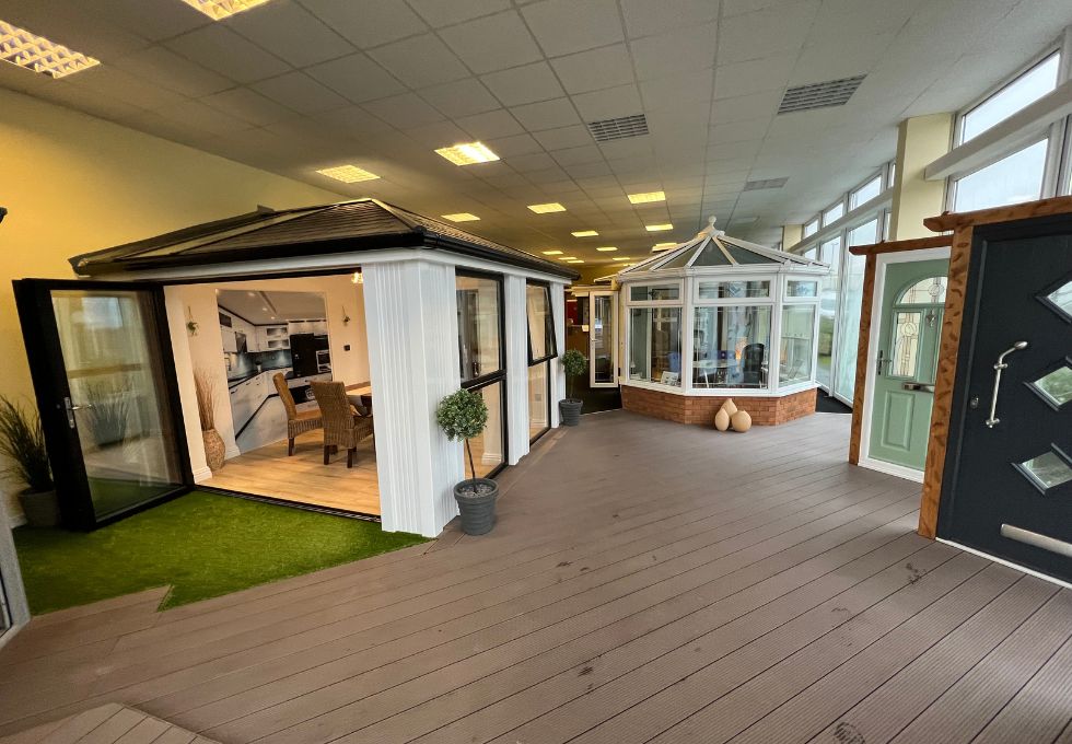 Showroom display conservatory roof options Swansea variety styles